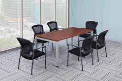Cherry Rectangular Conference Table with Chairs